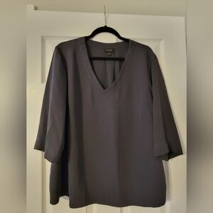 J Jill Wearever Collection XL Petite Gray V-Neck Women's Top